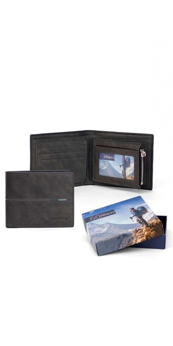 Billetera Van Gogh - Negro C/ Guarda Gris 