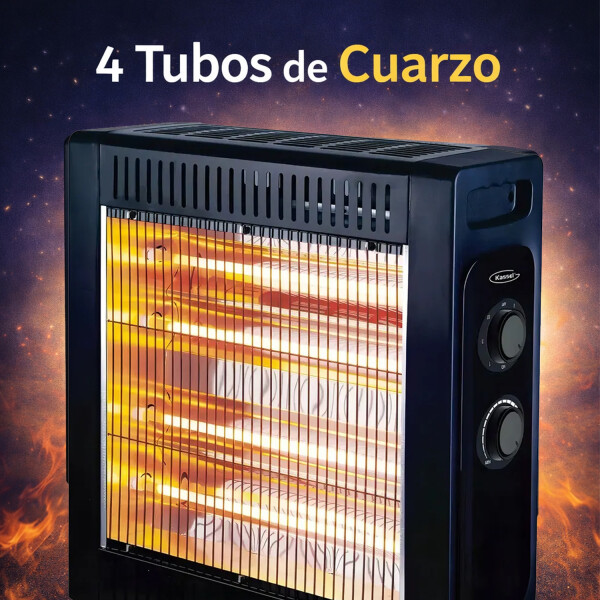 Estufa Eléctrica Kassel Turbo 4 Cuarzos 2400 W ESTUFA KASSEL TURBO 4 CUARZOS KS-QZT4