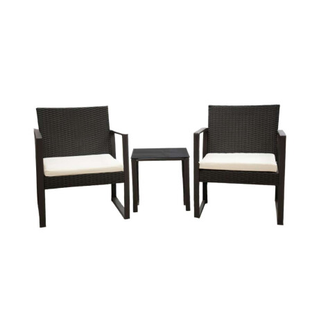 Set Juego De Jardín Mesa + 2 Sillas Rattan Exterior