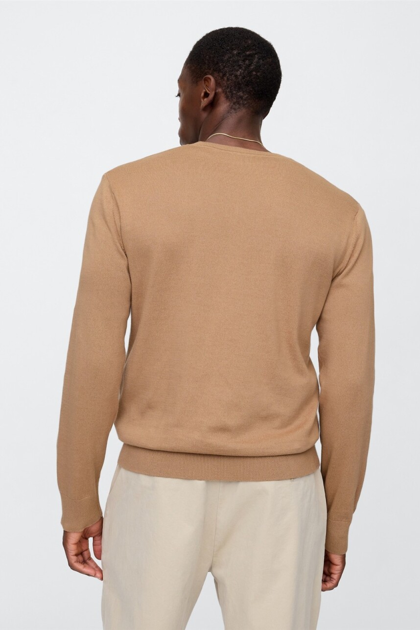 Buzo Algodòn Escote V Hombre Camel Hair