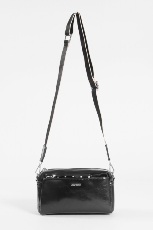 Bandolera basic con cierres negro