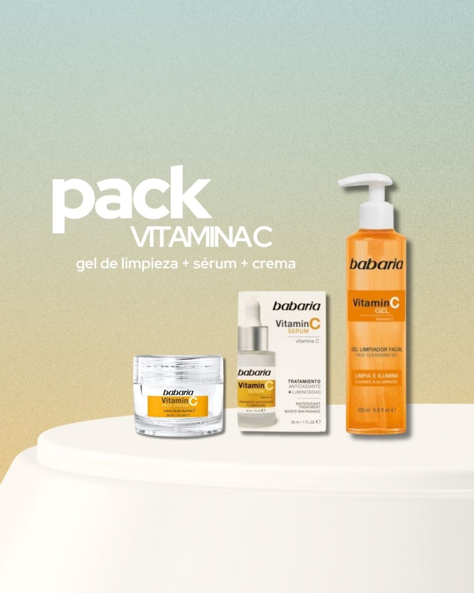 Pack Vitamina C: gel limpiador + sérum + crema 