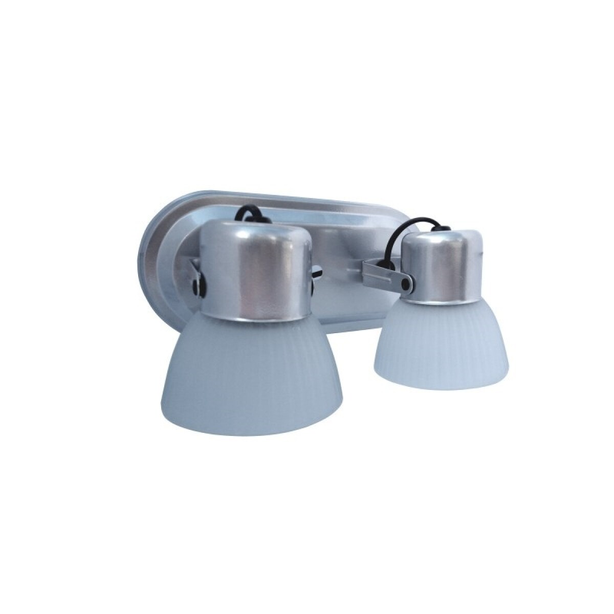 APLIQUE 2 LUCES BASE OVAL PLATA 