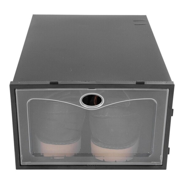 Caja Zapatos Zapatera Transparente Organizador Apilable Color Variante Negro