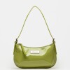 Cartera al hombro Mia en cuero charol Moss