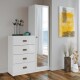 Cómoda Estilo - Style Blanca 4 Cajones y 1 Puerta con Espejo - Ideal para tu Dormitorio Cómoda Estilo - Style Blanca 4 Cajones y 1 Puerta con Espejo - Ideal para tu Dormitorio