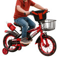 Bicicleta Infantil Rodado 16 Para Niños Con Rueditas Auxiliares y Canasto Rojo