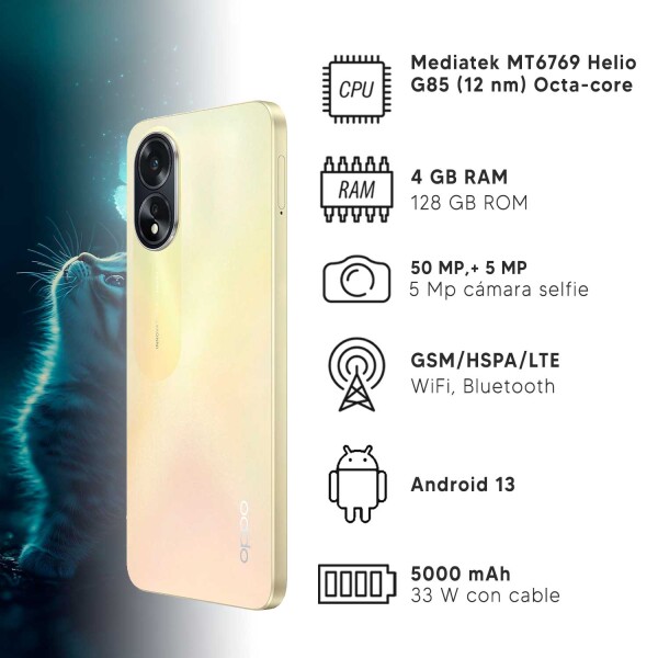 Celular Oppo A38 4g 4/128 Gb DORADO