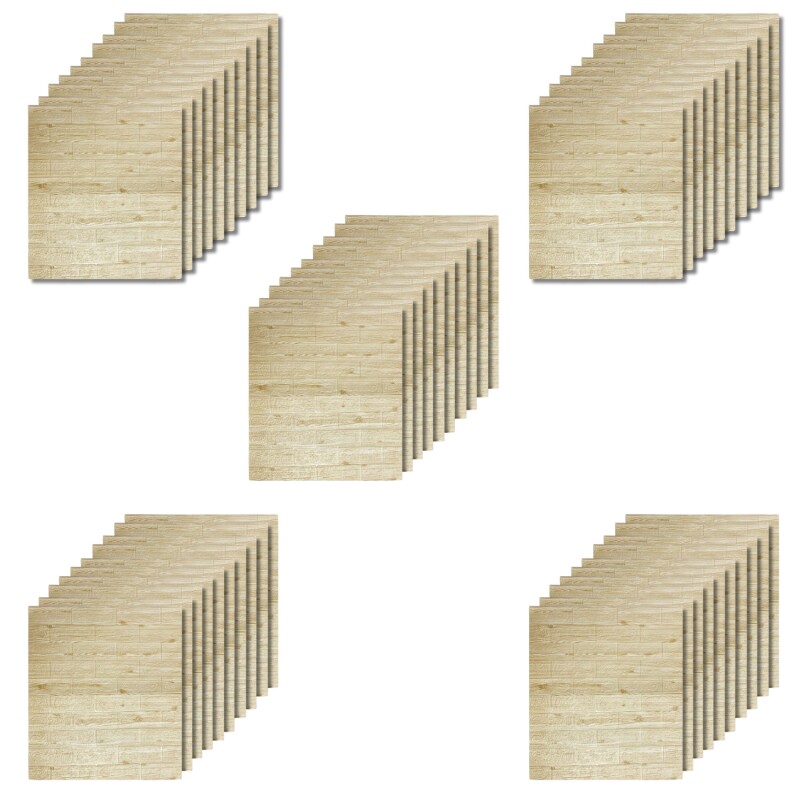 50 Placas Revestimiento Pared Autoadhesiva 70x77cm Promo X50 Madera Clara