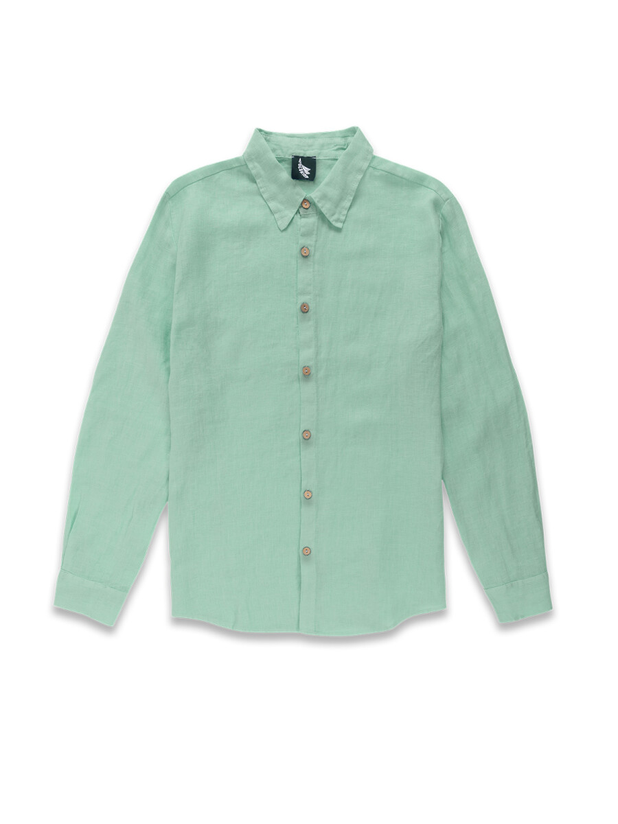 Long sleeve linen shirt - Mint 