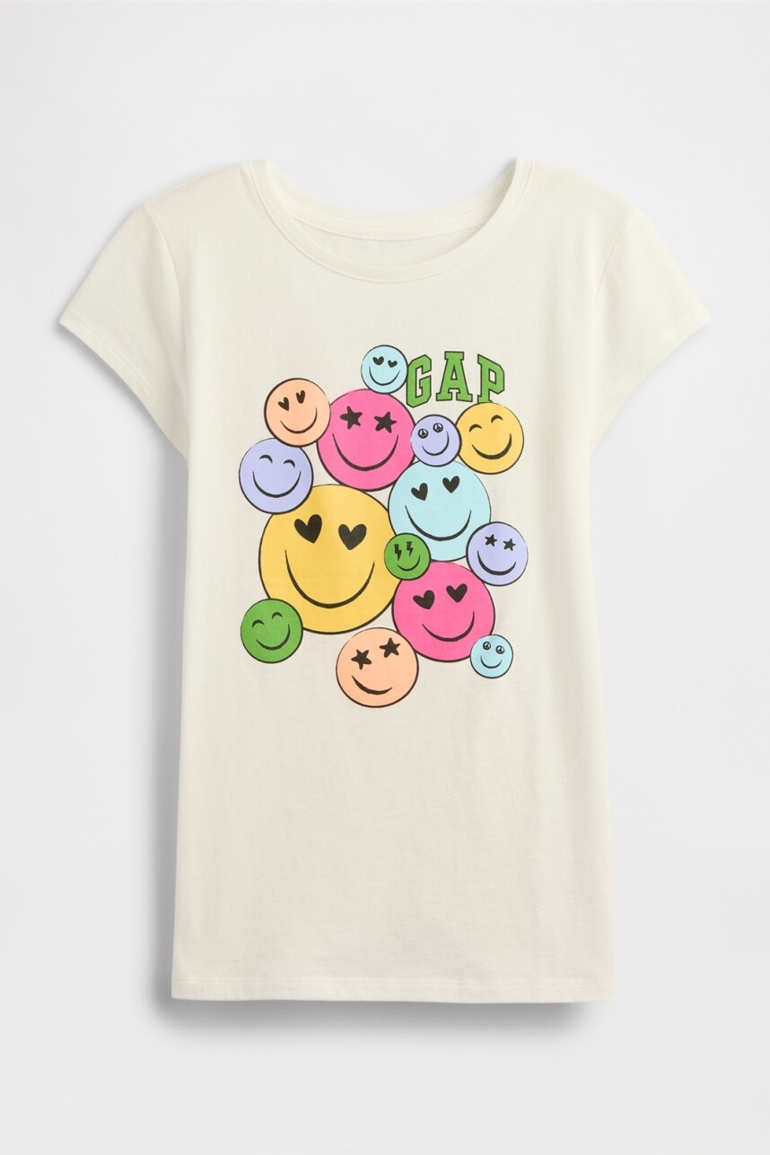 Remera Logo Gap Niña Smiley Face