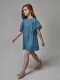Vestido Manga Troquelada Azul