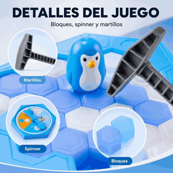 Juego No Caiga el Pingüino 47 Piezas con 2 Martillos AZUL