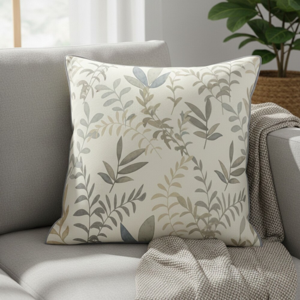 Almohadón 40x40 cm - Pilar Hojas Gris