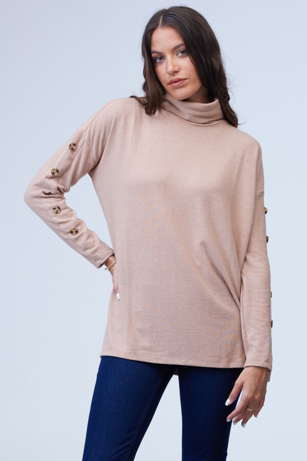 Polera Botones BEIGE