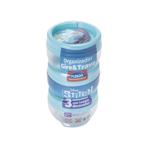 Pote Apilable X3 con Traba Stitch U