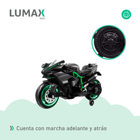 Moto a Batería Barry con ruedas luces música y usb Negro