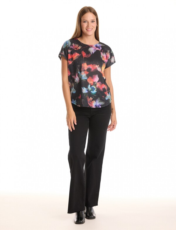 Remera Flores NEGRO/MULTI