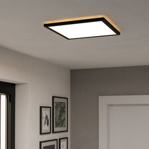 Plafón negro LED cuad. 17,6W blanco dinám. 39x39cm EG3619
