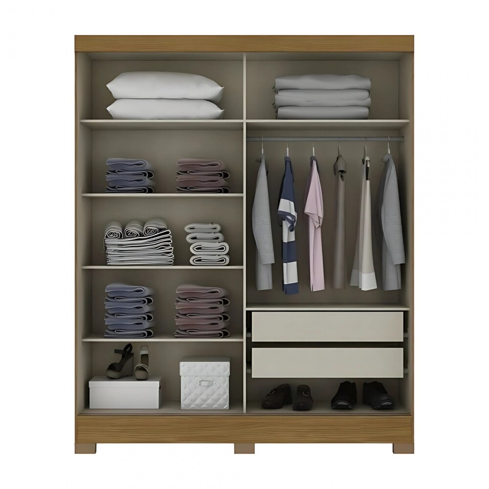 Ropero 2 Puertas B74 - Natural y beige Ropero 2 Puertas B74 - Natural y beige