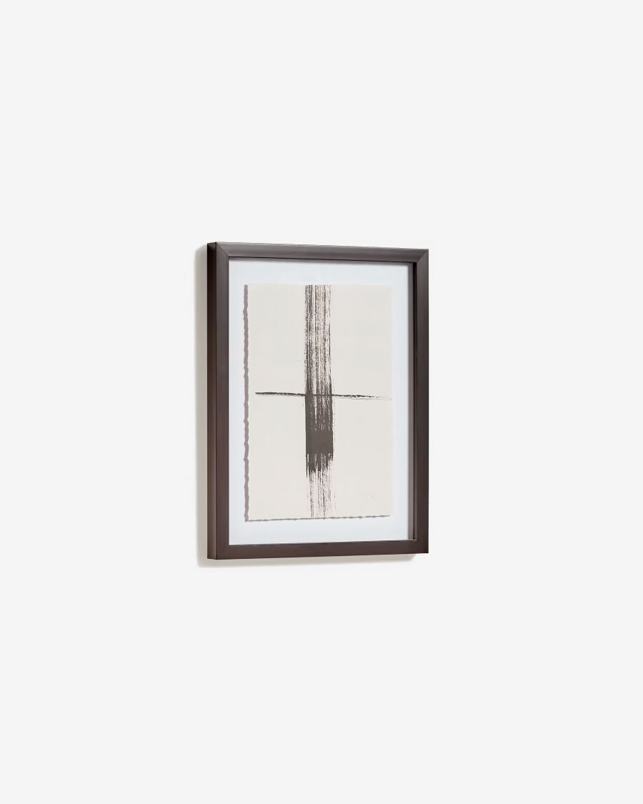 Cuadro Anaisa blanco raya horizontal negro 30 x 40 cm