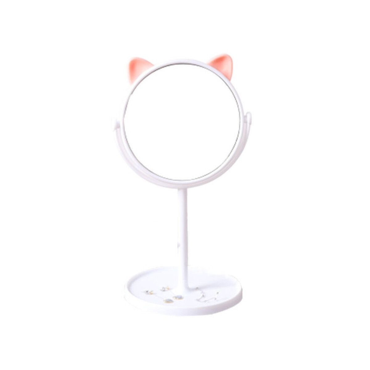 Espejo redondo gatito con plato - Blanco 