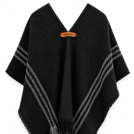 Poncho niño Negro con blanco