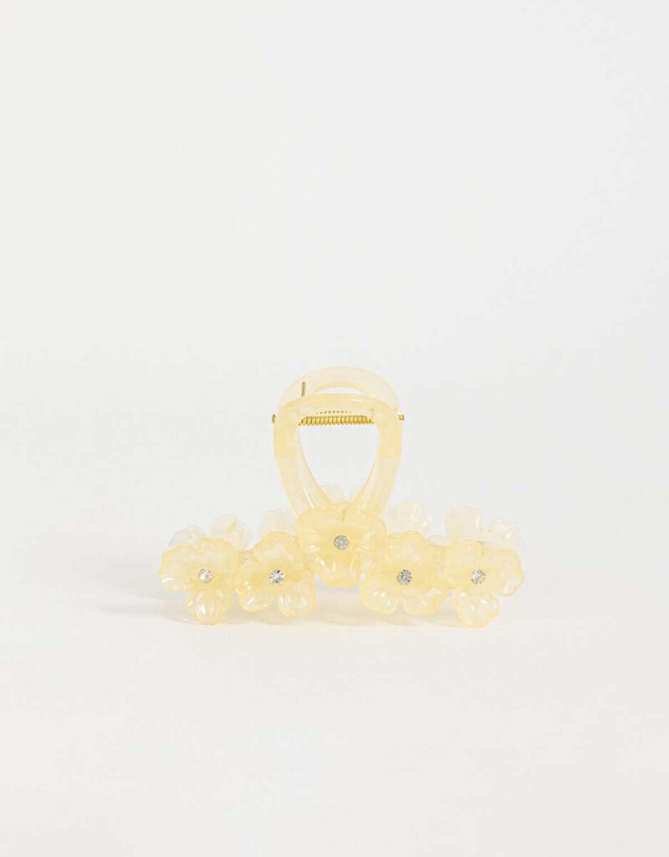 Broche Con flores - blanco crudo 