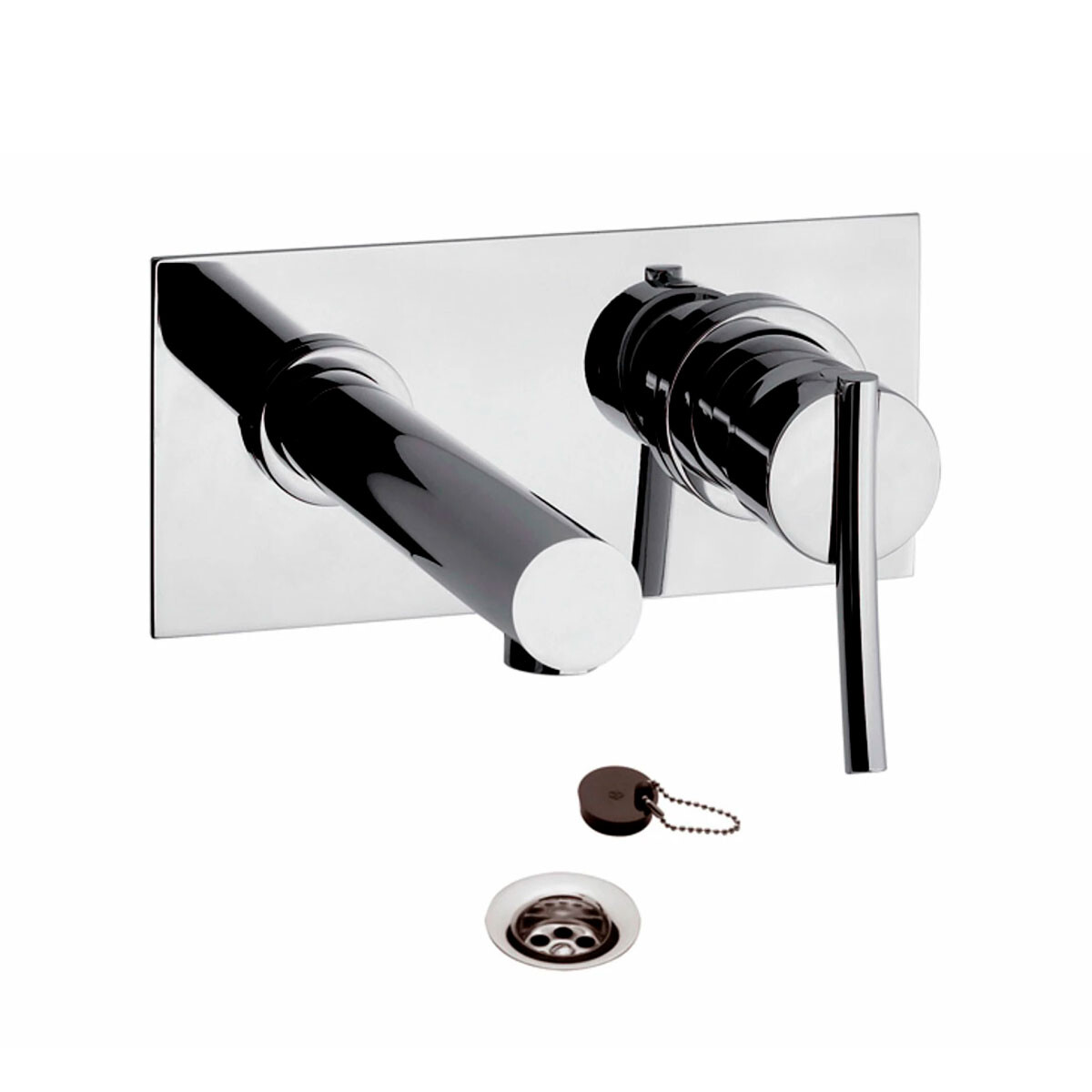 Griferia De Lavatorio De Pared Monocomando Cromo Fv 