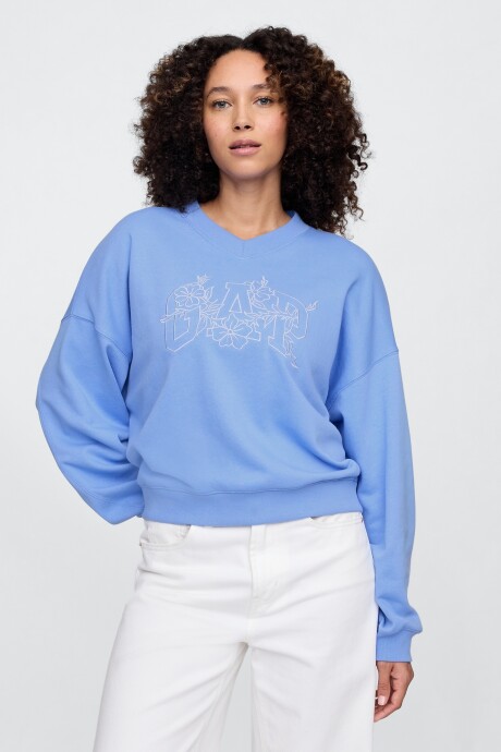 Buzo Deportivo Logo Gap Mujer Shirting Blue