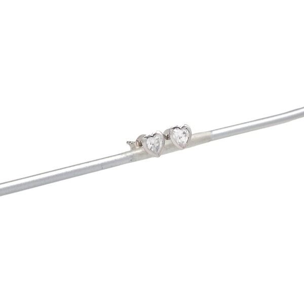 Caravanas Corazón-Plata 925-Piedra Zirconia-CA3033 conpiedra