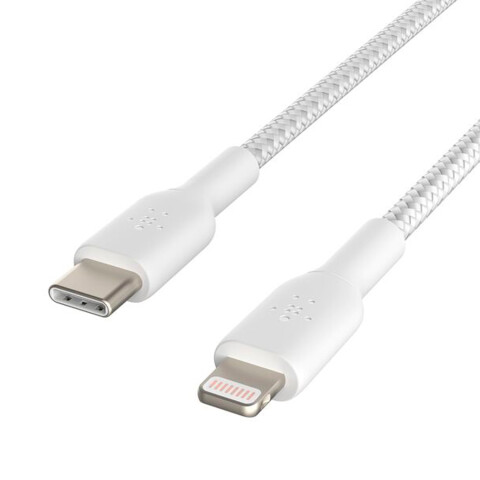BELKIN Cable Braided USB-C a Lightning (1m) - White BELKIN Cable Braided USB-C a Lightning (1m) - White