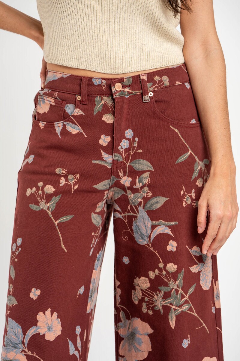 Jean Wide Leg Print Print