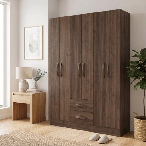 Ropero Placard 6 Puertas 2 Cajones Moderno Ancho 134 cm - Tabaco Ropero Placard 6 Puertas 2 Cajones Moderno Ancho 134 cm - Tabaco