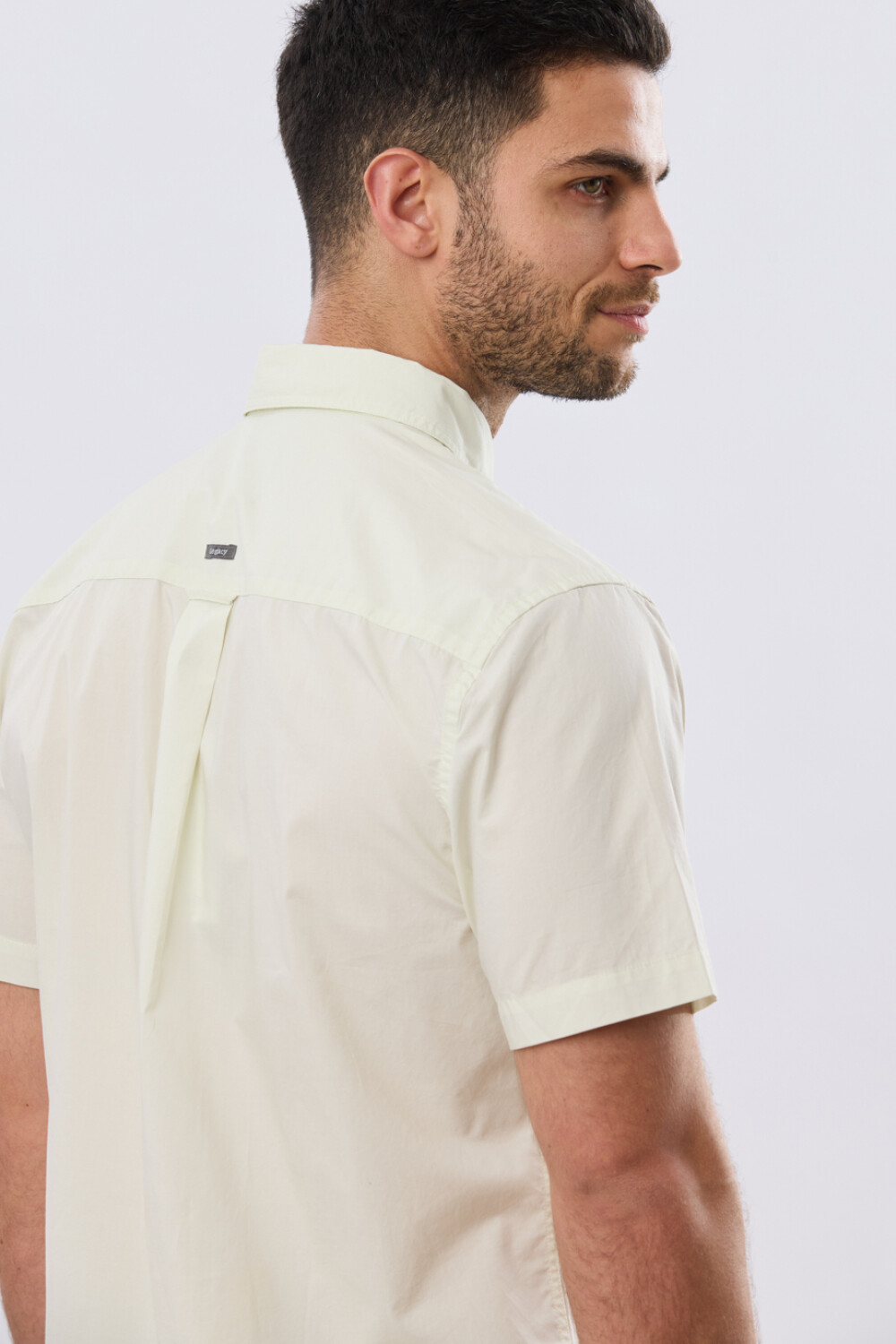 CAMISA LISA DE ALGODÓN Pistacho