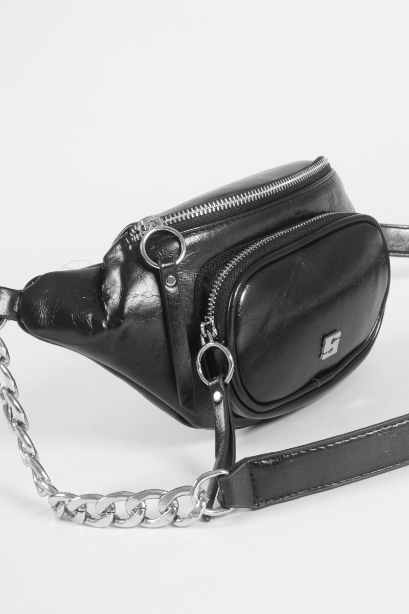 Cartera de hombro con cierres negro