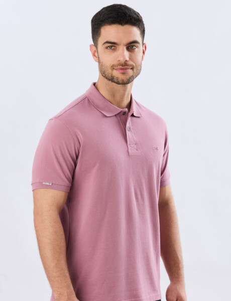 REMERA POLO LISA PIQUÉ Rosa Oscuro
