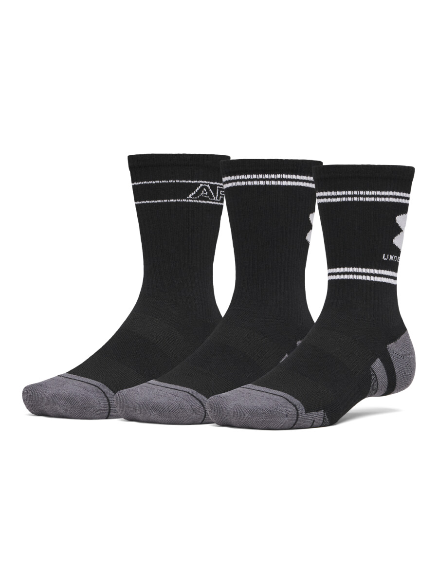 Medias UA Perf Tech Nov 3pk Crw Hombre 6015141-008 - Negro 