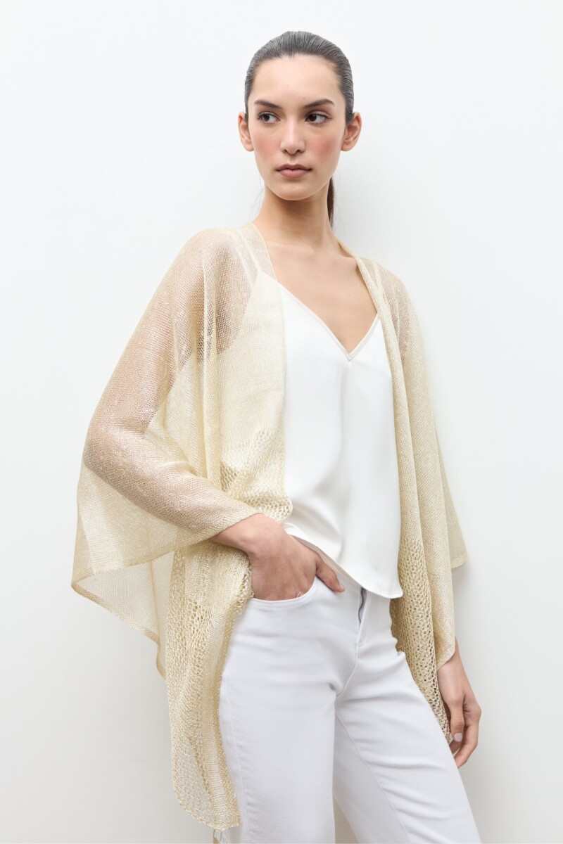 Ruana tejida lurex crudo