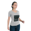 Muvem Ladies Print V Neck T-Shirt Gris