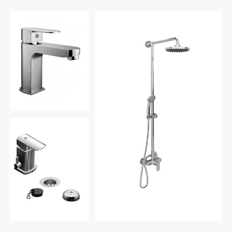 JUEGO DE GRIFERIA LAVATORIO BAJO,BARRAL EXTERIOR Y BIDET LINEA FRESIA 000