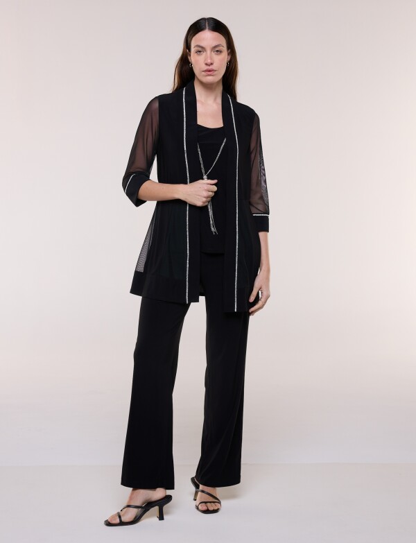 Set Chaqueta Gasa & Pantalón NEGRO