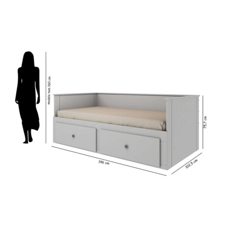 Cama Palino 1 Plaza / auxiliar Funcional Gris