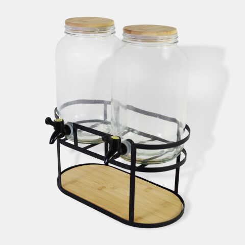 JGO DISPENSADOR DOBLE C/SOPORTE METAL/VASOS Unica