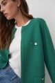 Chaqueta tejida con botones metálicos verde