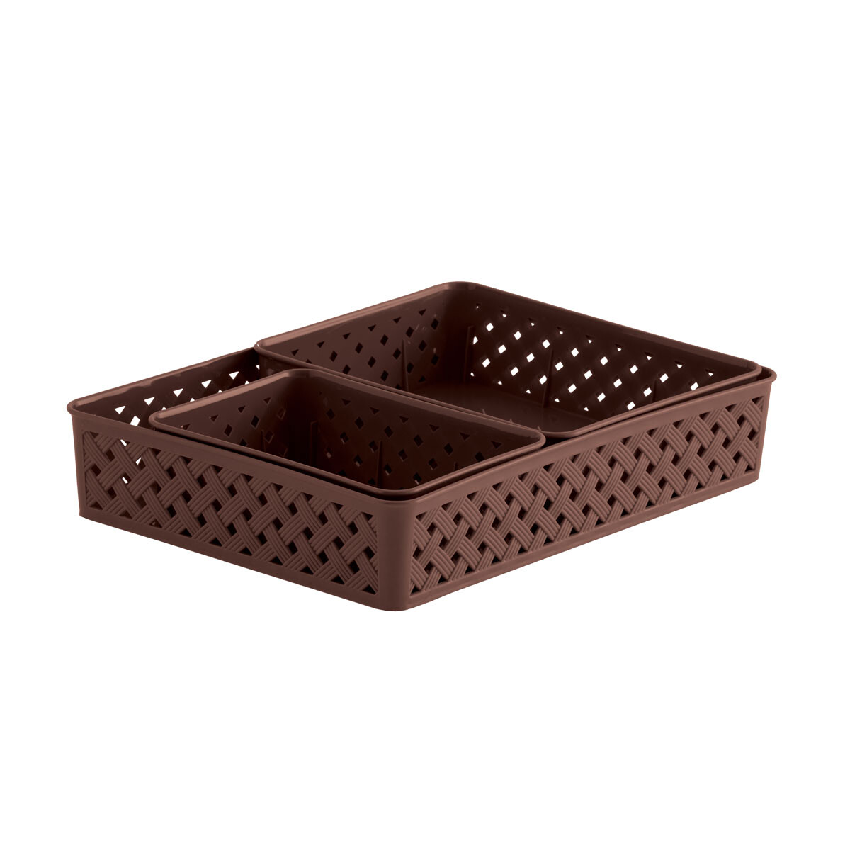 PACK ORGANIZ. RATTAN X3UN CHOCO 