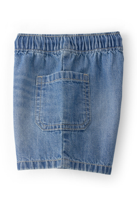 Short jean con cintura elástica Sin color