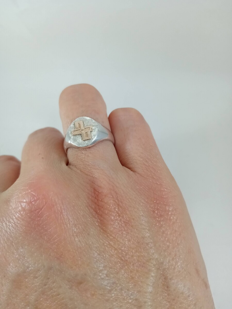 Anillo de profesión en plata y oro Escribano/a 