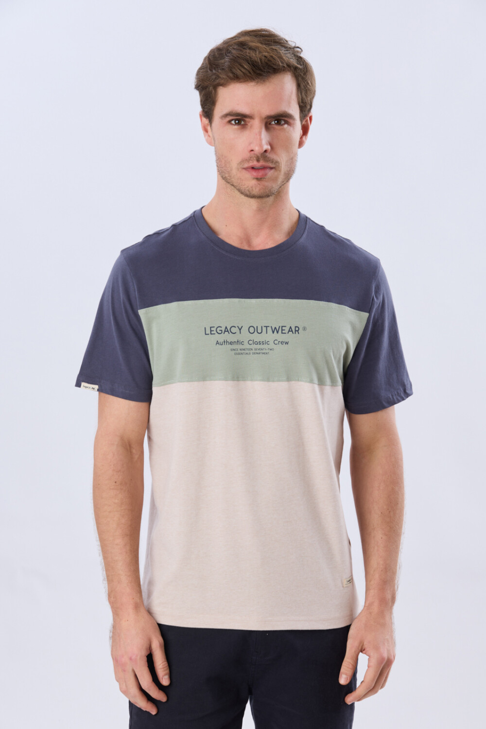 REMERA RAYADA DE ALGODÓN Beige