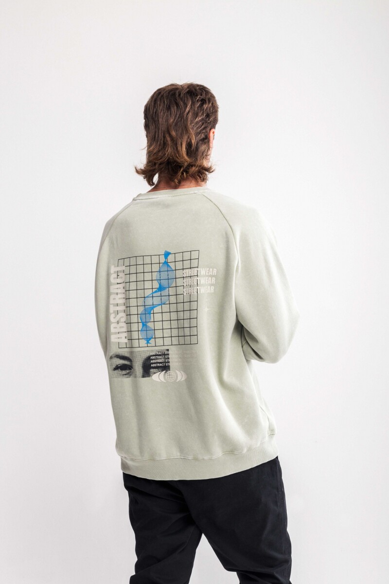 Buzo estampado oversize Vigo Gris melange